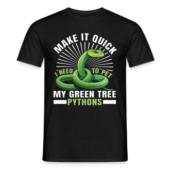 Green Tree Python - Men's T-Shirt - black - Front - AI Model Male 178 light (178cm)