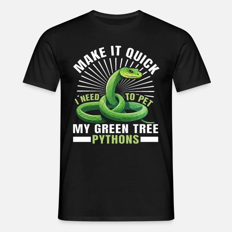Green Tree Python - Männer T-Shirt - Schwarz