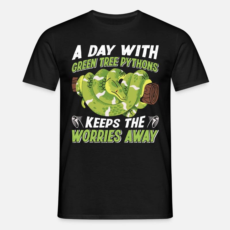 Green Tree Python - Men's T-Shirt - black