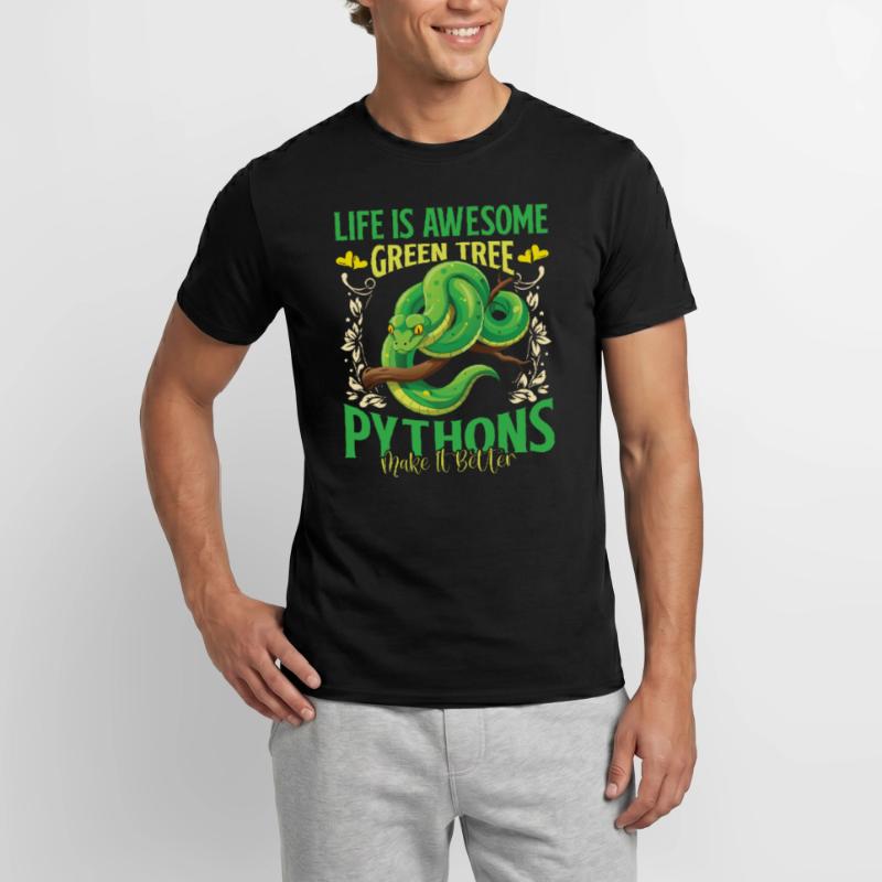 Green Tree Python Men’s T-shirt