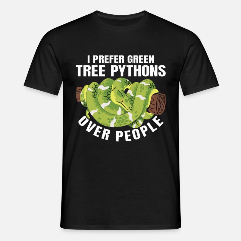 Green Tree Python - Männer T-Shirt - Schwarz