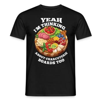 Planche de charcuterie amusante - T-shirt homme - noir - Devant - AI Model Male 178 light (178cm)
