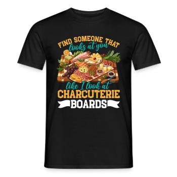 Planche de charcuterie amusante - T-shirt homme - noir - Devant - AI Model Male 178 light (178cm)