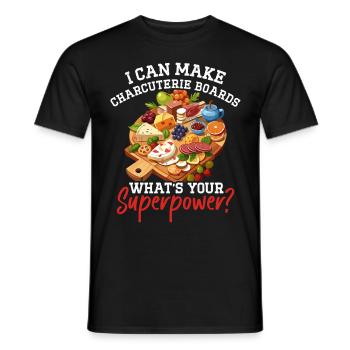 Planche de charcuterie amusante - T-shirt homme - noir - Devant - AI Model Male 178 light (178cm)