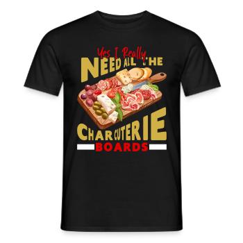 Planche de charcuterie amusante - T-shirt homme - noir - Devant - AI Model Male 178 light (178cm)