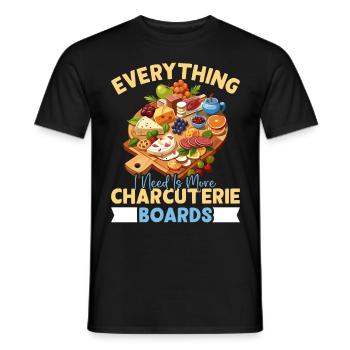 Planche de charcuterie amusante - T-shirt homme - noir - Devant - AI Model Male 178 light (178cm)