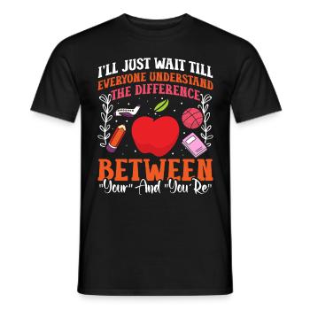 Funny English School Teacher - Männer T-Shirt - Schwarz - Vorne - AI Model Male 178 light (178cm)