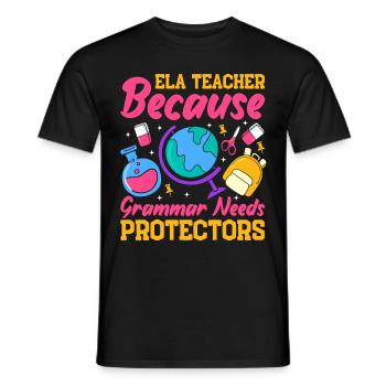 Drôle de professeur d’école d’anglais - T-shirt homme - noir - Devant - AI Model Male 178 light (178cm)