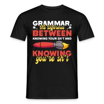 Drôle de professeur d’école d’anglais - T-shirt homme - noir - Devant - AI Model Male 178 light (178cm)