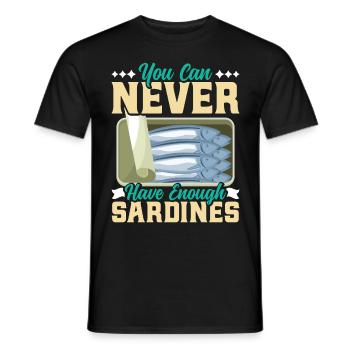 Sardines, Pêche, Poisson - T-shirt homme - noir - Devant - AI Model Male 178 light (178cm)