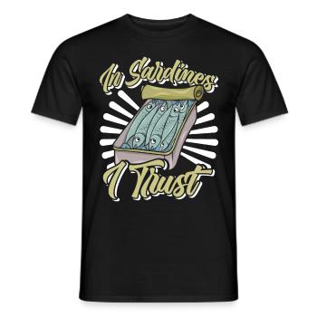 Sardines, Pêche, Poisson - T-shirt homme - noir - Devant - AI Model Male 178 light (178cm)