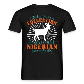 Goat lovers, Nigerian pygmy goats - Men's T-Shirt - black - Front - AI Model Male 178 light (178cm)
