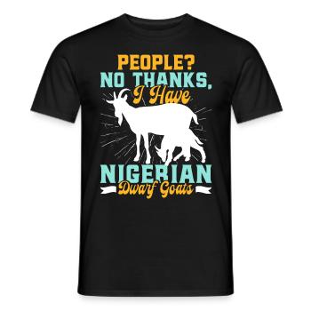 Goat lovers, Nigerian pygmy goats - Men's T-Shirt - black - Front - AI Model Male 178 light (178cm)