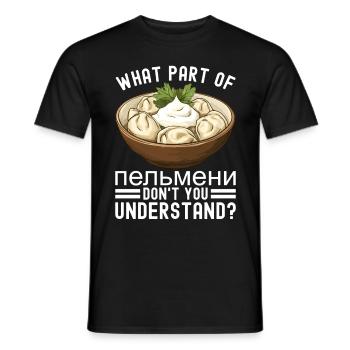 Pelmeni Russische Küche - Männer T-Shirt - Schwarz - Vorne - AI Model Male 178 light (178cm)