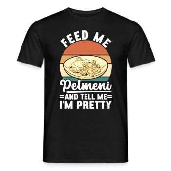 Pelmeni Russian Cuisine - Men's T-Shirt - black - Front - AI Model Male 178 light (178cm)