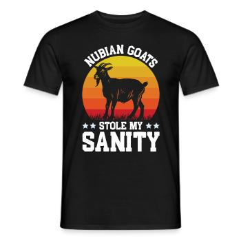 Chèvre Nubienne, éleveur de chèvres - T-shirt homme - noir - Devant - AI Model Male 178 light (178cm)
