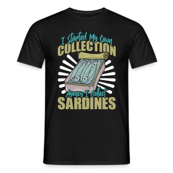 Sardines, Pêche, Poisson - T-shirt homme - noir - Devant - AI Model Male 178 light (178cm)