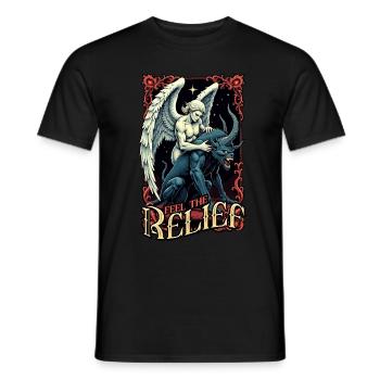 Chiropractor Physical Therapist Feel The Relief - Men's T-Shirt - black - Front - AI Model Male 178 light (178cm)