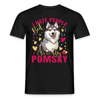Dog saying dog dog - Men's T-Shirt - black - Front - AI Model Male 178 light (178cm)