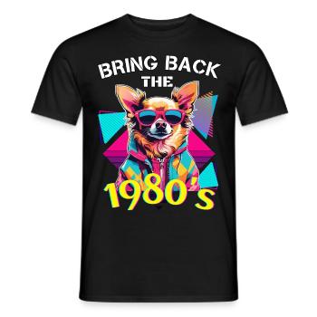80er Jahre Kostüm Shirt im Retro Style - Männer T-Shirt - Schwarz - Vorne - AI Model Male 178 light (178cm)