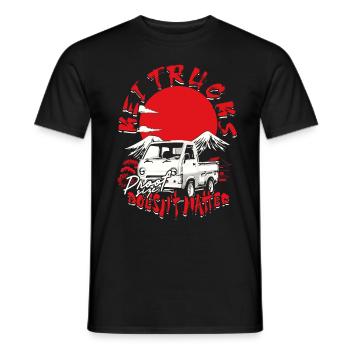 Kei Truck Proof La taille n’a pas d’importance - T-shirt homme - noir - Devant - AI Model Male 178 light (178cm)
