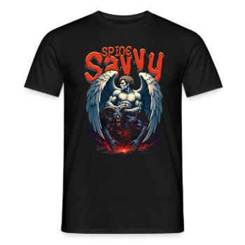 Chiropractor Physiotherapist Spine Savvy - Men's T-Shirt - black - Front - AI Model Male 178 light (178cm)