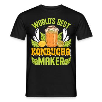 Boissons fermentées Kombucha Scoby - T-shirt homme - noir - Devant - AI Model Male 178 light (178cm)