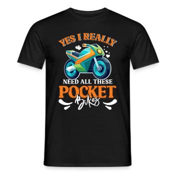 Pocketbike, Pocket Bike, moto - T-shirt homme - noir - Devant - AI Model Male 178 light (178cm)