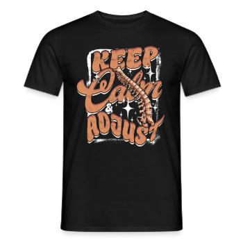 Chiropractor Physical Therapist Keep Calm & Adjust - Men's T-Shirt - black - Front - AI Model Male 178 light (178cm)