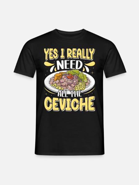 Seafood Peruvian Ceviche - Men's T-Shirt - black