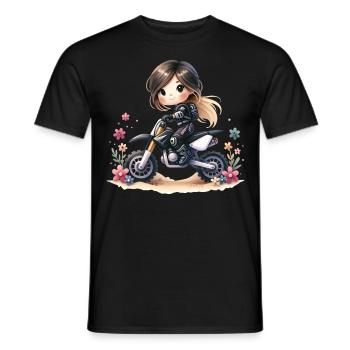 Motocross Filles - T-shirt homme - noir - Devant - AI Model Male 178 light (178cm)