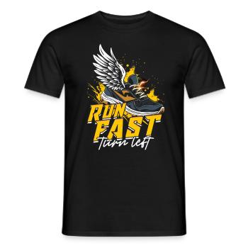 Sprint Athletics Sprint Run Fast Turn Left - Men's T-Shirt - black - Front - AI Model Male 178 light (178cm)