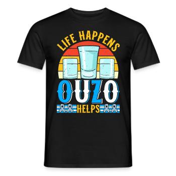 Grèce Ouzo - T-shirt homme - noir - Devant - AI Model Male 178 light (178cm)