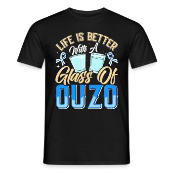 Grèce Ouzo - T-shirt homme - noir - Devant - AI Model Male 178 light (178cm)