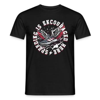 Sprint Sprinten La vitesse est encouragée ici - T-shirt homme - noir - Devant - AI Model Male 178 light (178cm)