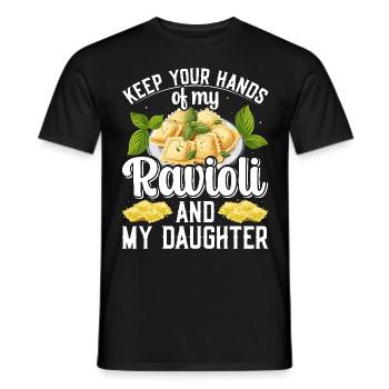 Hands off my ravioli motif - Men's T-Shirt - black - Front - AI Model Male 178 light (178cm)