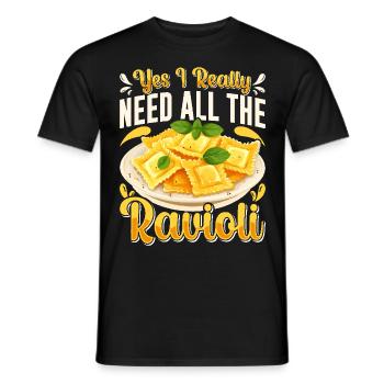 Hands off my ravioli motif - Men's T-Shirt - black - Front - AI Model Male 178 light (178cm)