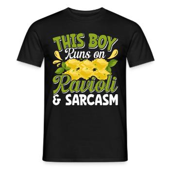 Hands off my ravioli motif - Men's T-Shirt - black - Front - AI Model Male 178 light (178cm)