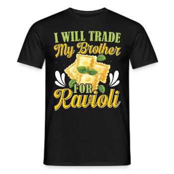 Hands off my ravioli motif - Men's T-Shirt - black - Front - AI Model Male 178 light (178cm)