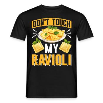 Hands off my ravioli motif - Men's T-Shirt - black - Front - AI Model Male 178 light (178cm)