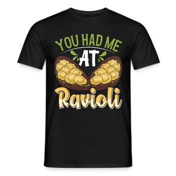 Hands off my ravioli motif - Men's T-Shirt - black - Front - AI Model Male 178 light (178cm)