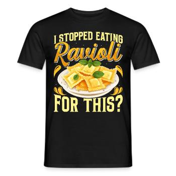 Hands off my ravioli motif - Men's T-Shirt - black - Front - AI Model Male 178 light (178cm)