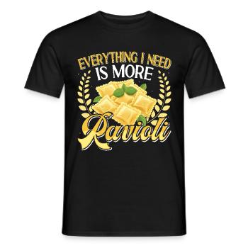Hands off my ravioli motif - Men's T-Shirt - black - Front - AI Model Male 178 light (178cm)