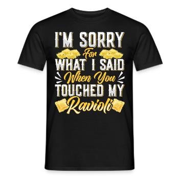 Hands off my ravioli motif - Men's T-Shirt - black - Front - AI Model Male 178 light (178cm)