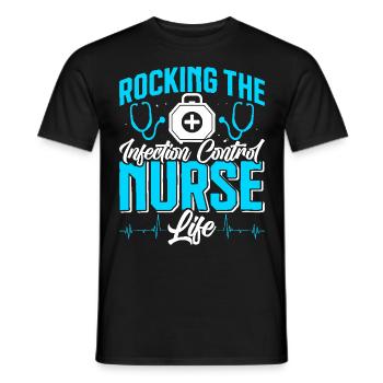 Caregiver Infection Control - Men's T-Shirt - black - Front - AI Model Male 178 light (178cm)
