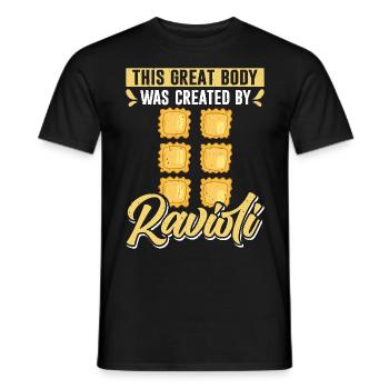 Hands off my ravioli motif - Men's T-Shirt - black - Front - AI Model Male 178 light (178cm)