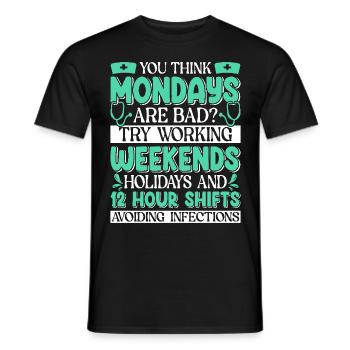 Caregiver Infection Control - Men's T-Shirt - black - Front - AI Model Male 178 light (178cm)