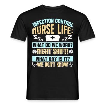 Caregiver Infection Control - Men's T-Shirt - black - Front - AI Model Male 178 light (178cm)
