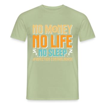 Contrôle des infections chez les soignants - T-shirt homme - vert sauge - Devant - AI Model Male 178 light (178cm)