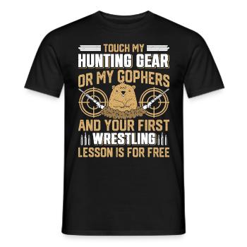 Marmotte, Chasseur, Chasse - T-shirt homme - noir - Devant - AI Model Male 178 light (178cm)
